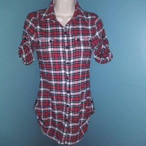Red Flannel shirt S 3/4 sleeve